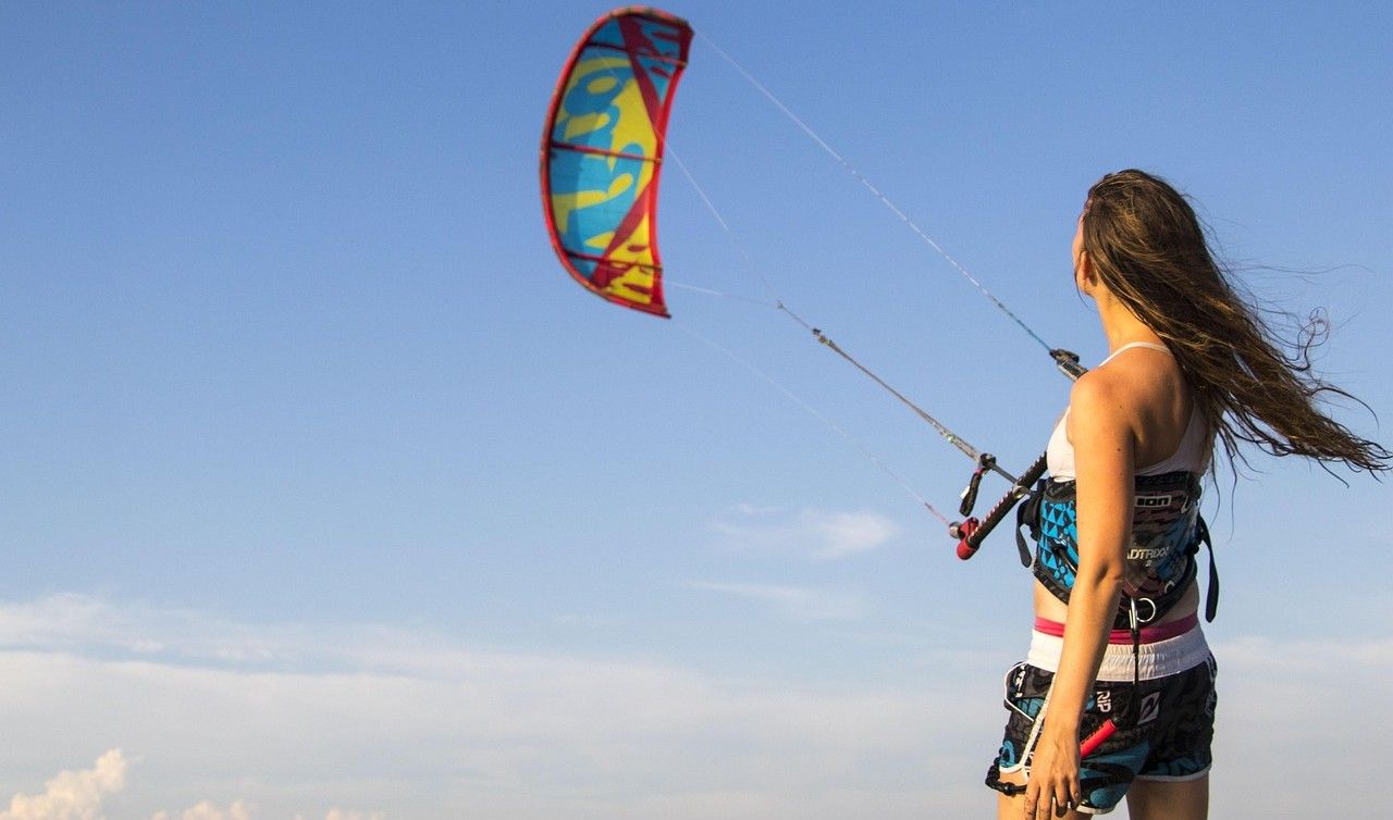 kitesurfing, trapez