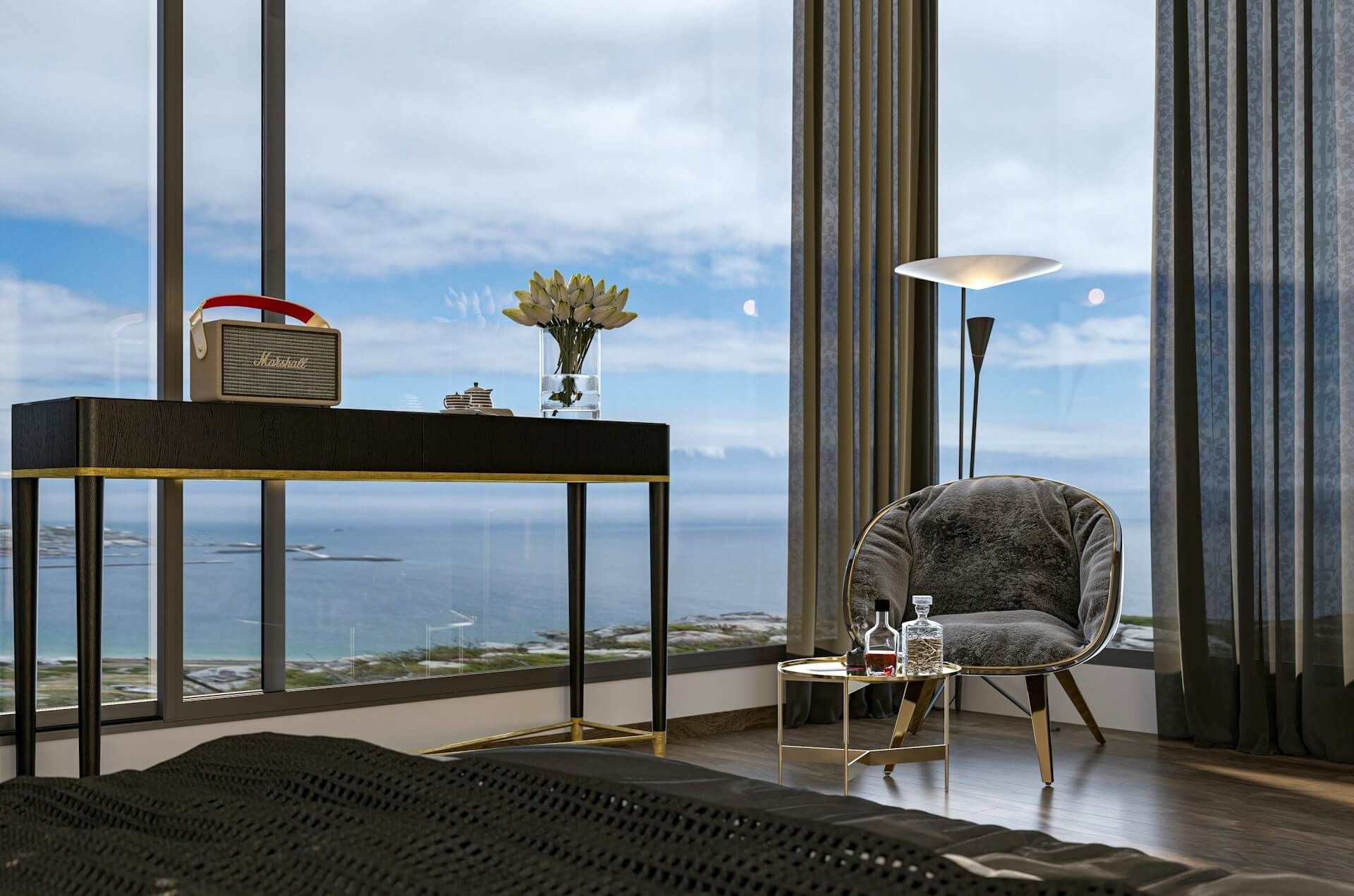 luksusowy apartament nad morzem z widokiem