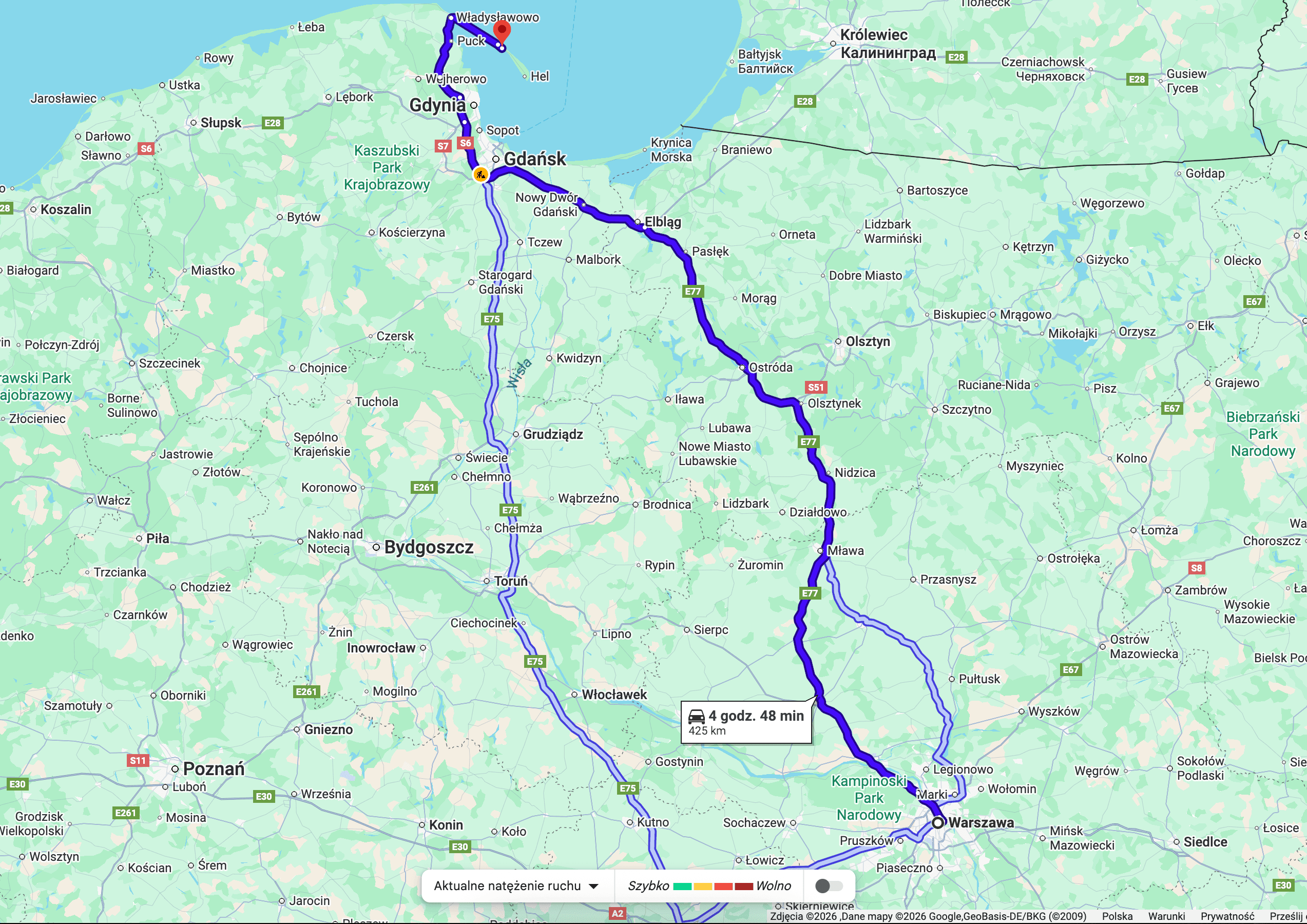 Z Warszawy do Juraty przez drogę ekspresową S7