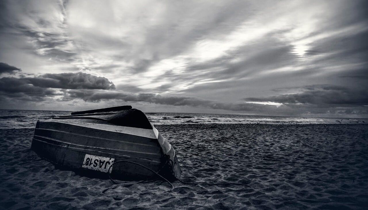 łódka, morze